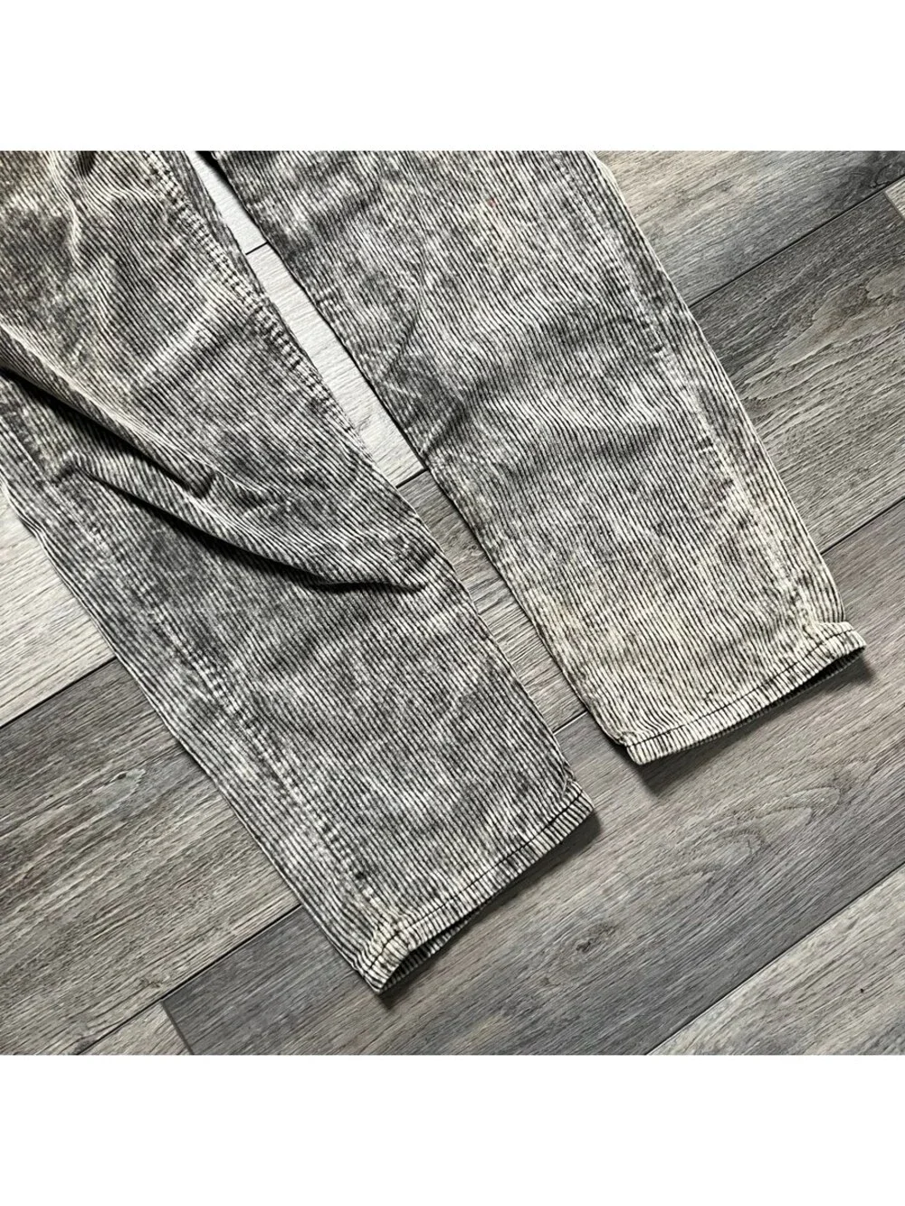 Vintage Levi's Men's 30x32 Acid Wash Corduroy Pants Gray Black Faded Wash USA